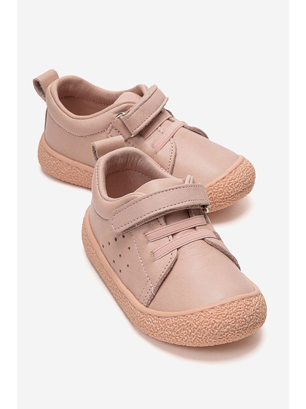 Pembe Unisex Bebek Pudra Hakiki Deri Günlük Ayakkabı