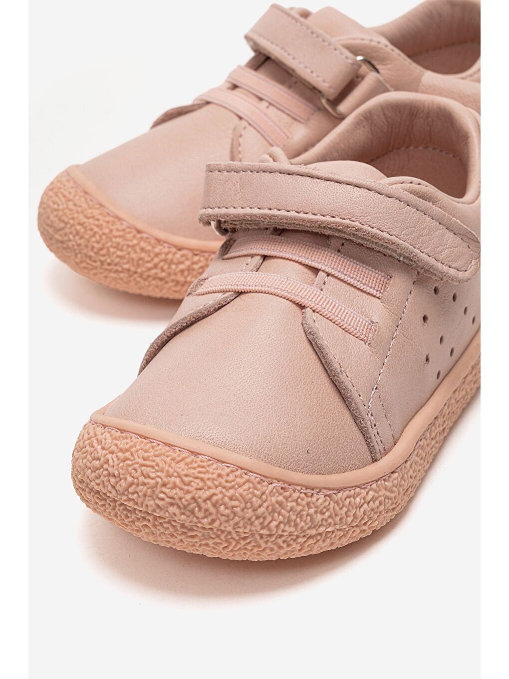 Pembe Unisex Bebek Pudra Hakiki Deri Günlük Ayakkabı-1