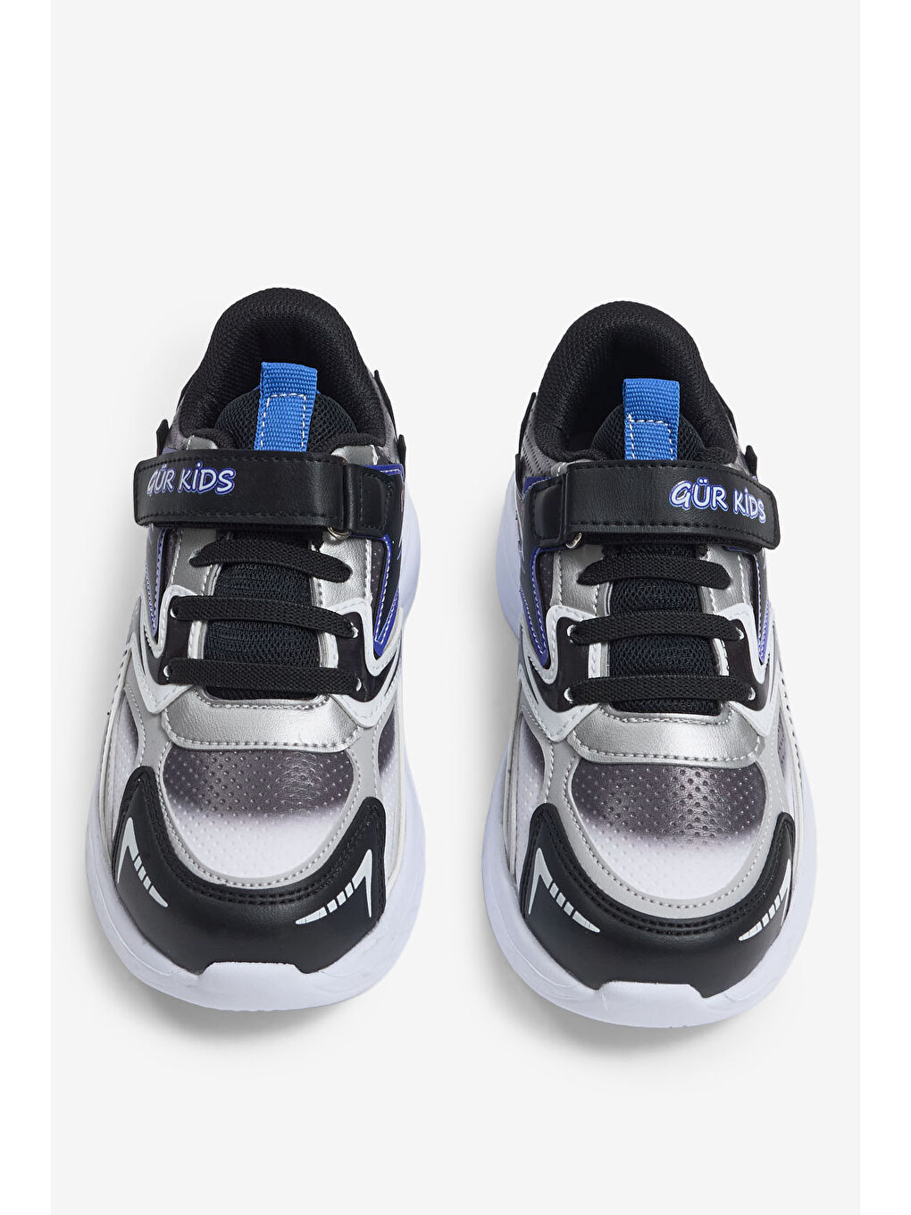 Çocuk Unisex Siyah Sax Eva Faylon Taban Cırtlı Lastik Bağcıklı Spor Ayakkabı-1