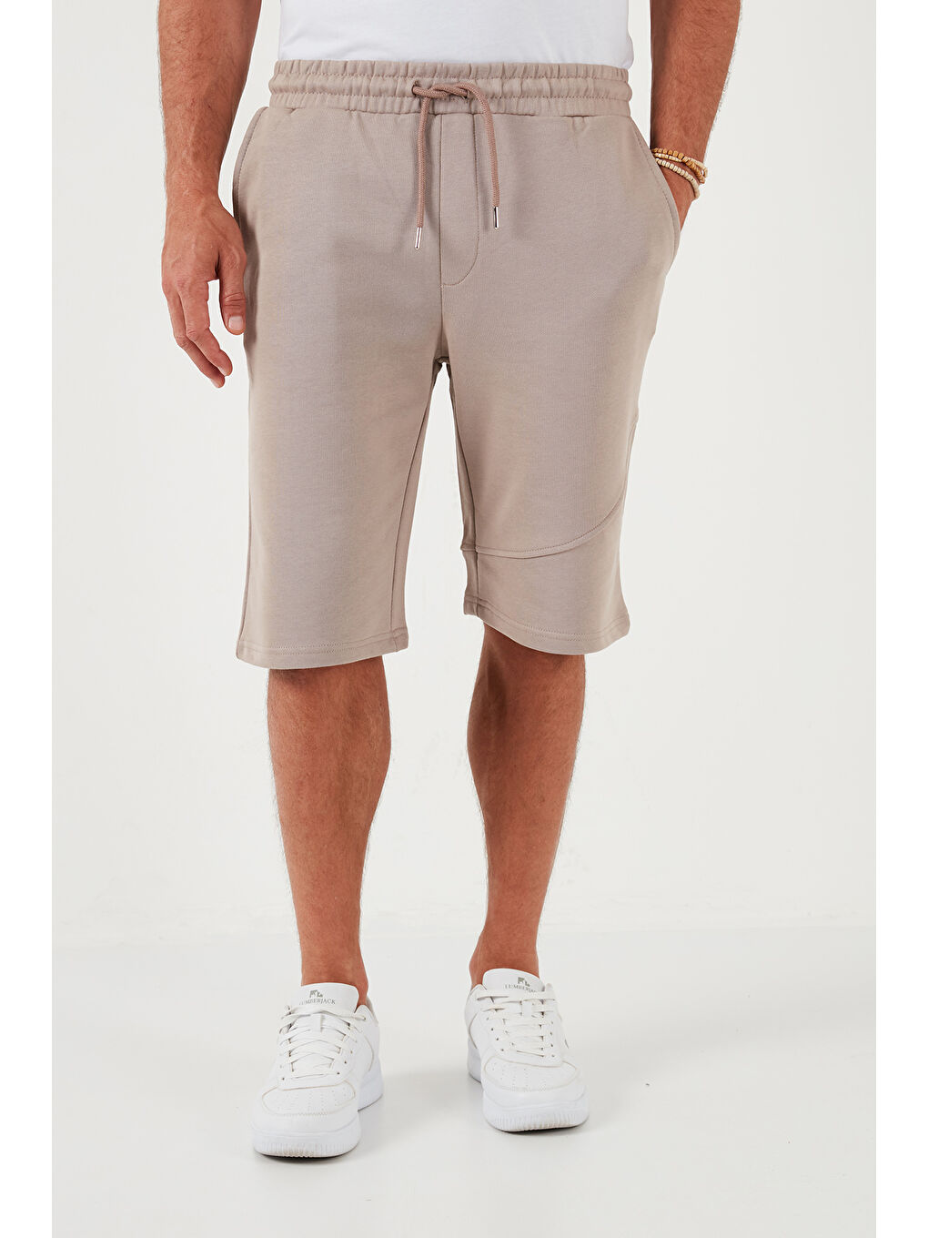 Bej Pamuklu Regular Fit Normal Bel Cepli 2'li Paket Şort 590804142S2-1