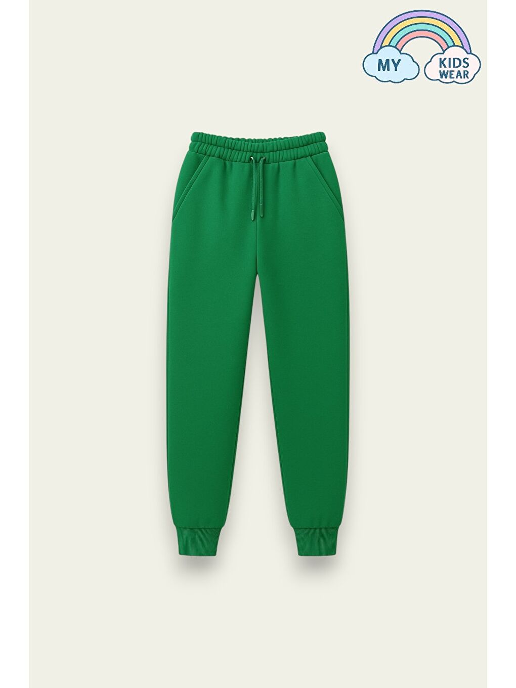 Yeşil Unisex Çocuk Okul ve Spor İçin Rahat Eşofman Altı 12125