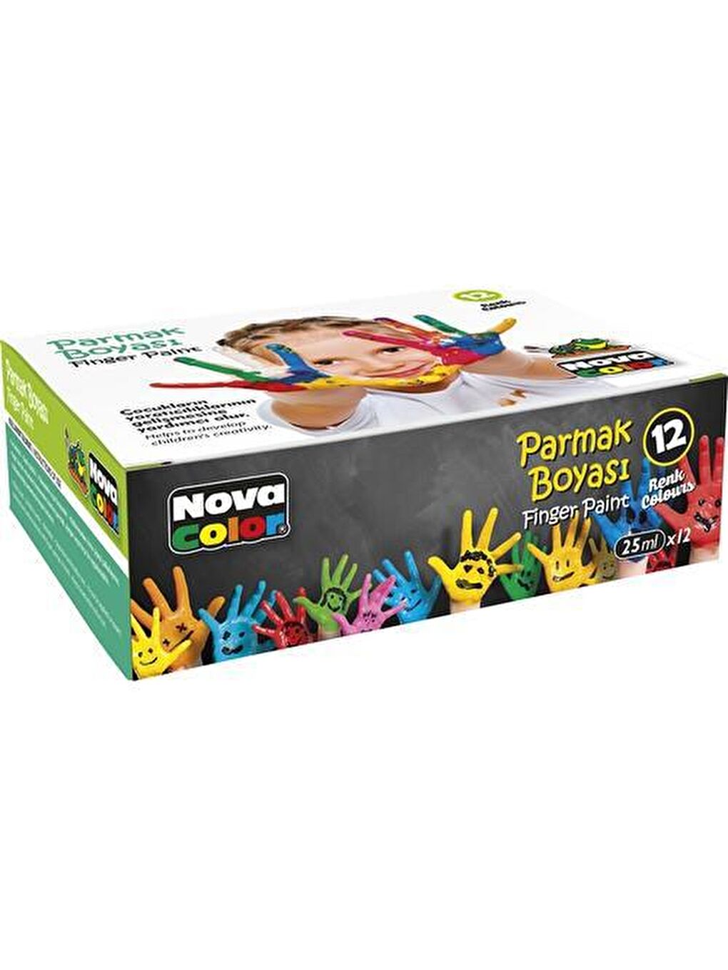 Nova Color Karışık Asorti Parmak Boyası 12 Renk 25 Ml (Nc-460)