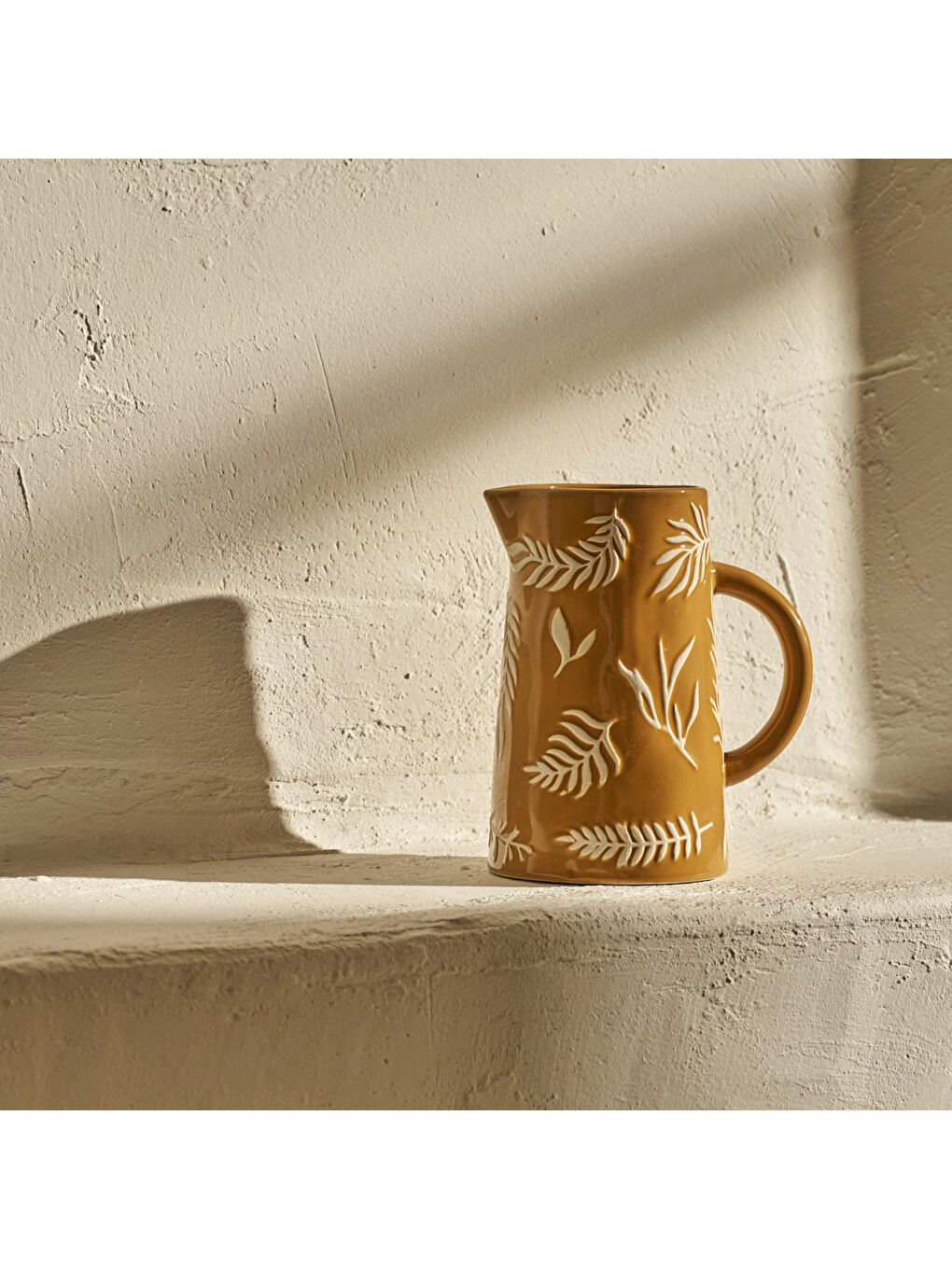 Sarı Leaf Vazo Hardal (18x12x20 cm)-1