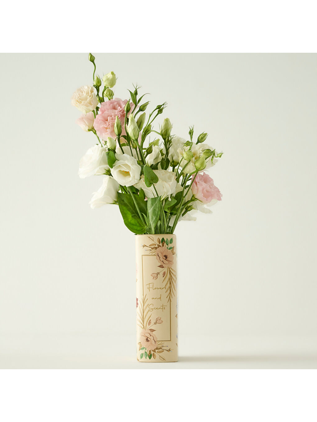 Ekru Book Seramik Vazo Krem (14x7x20 cm)-1