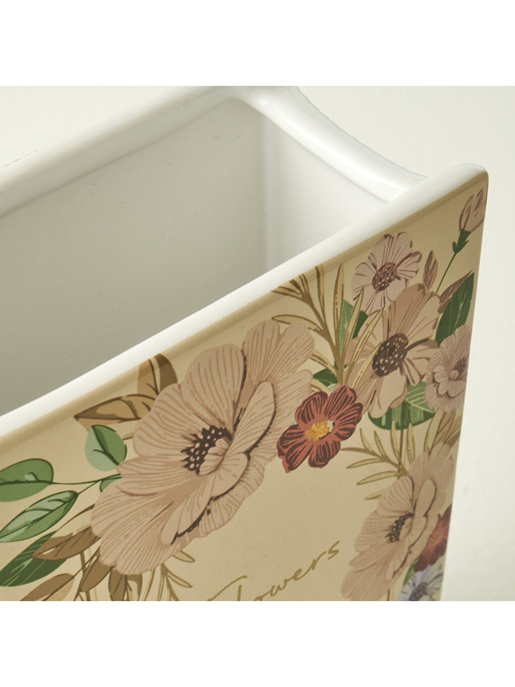 Ekru Book Seramik Vazo Krem (14x7x20 cm)-3