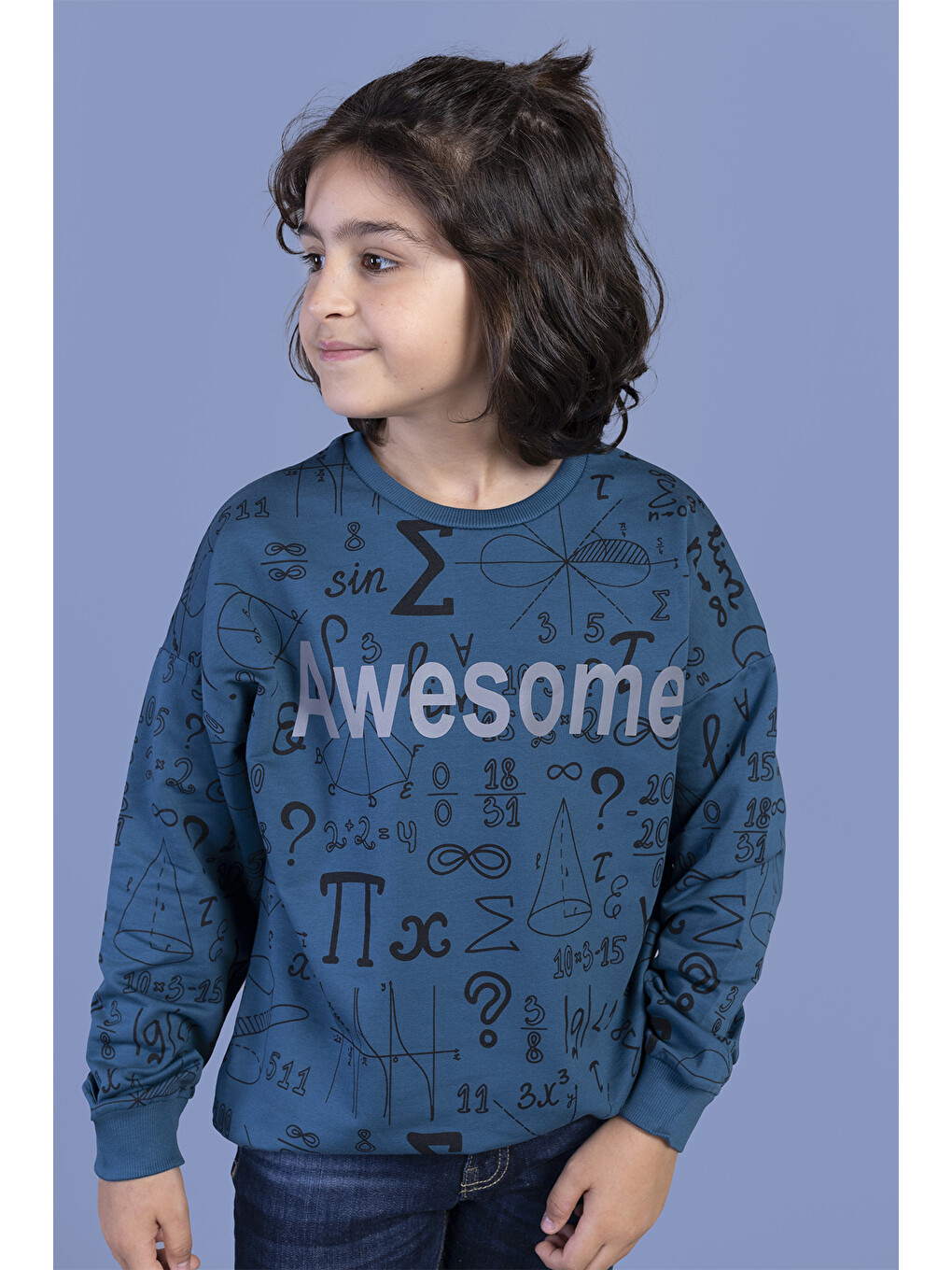 Petrol Erkek Çocuk Baskılı Sweatshirt