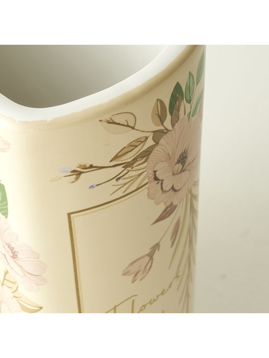 Ekru Book Seramik Vazo Krem (14x7x20 cm)-6