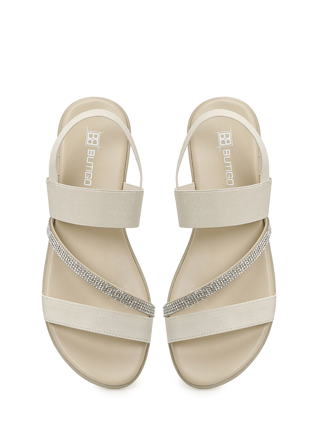 26S-208 6FX Bej Kadın Düz Sandalet-3