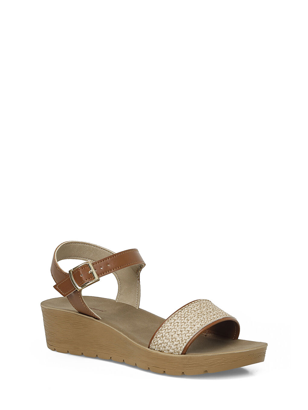 Kahverengi 409064.Z6FX Taba Kadın Dolgu Topuk Sandalet-1