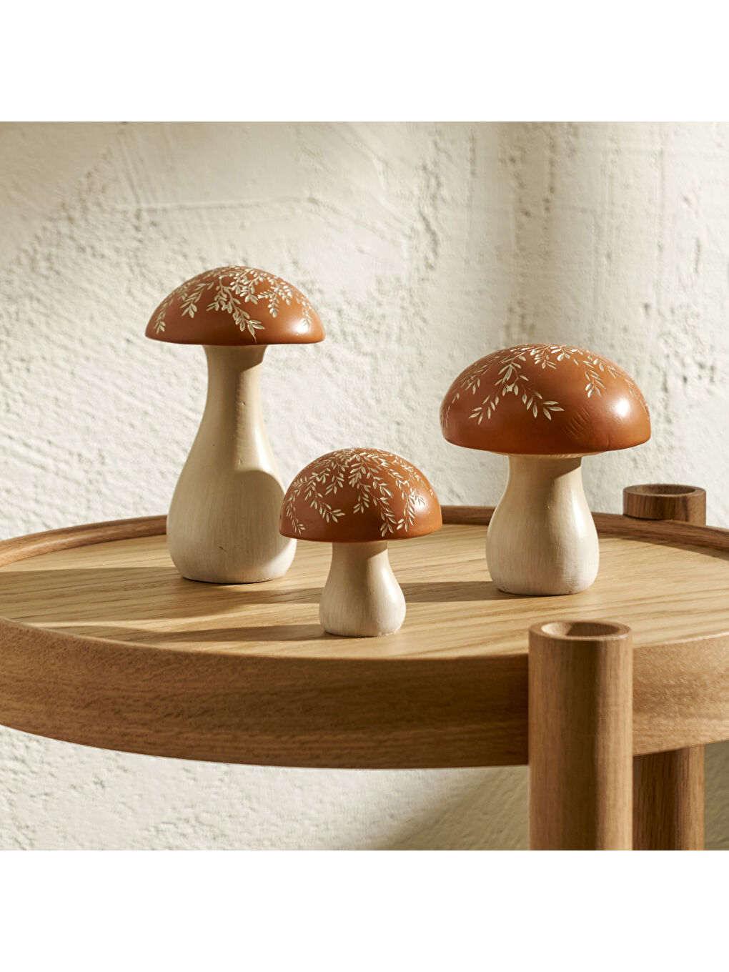 Kahverengi Mushroom Dekoratif Obje Kiremit (10x10x12 cm)-1