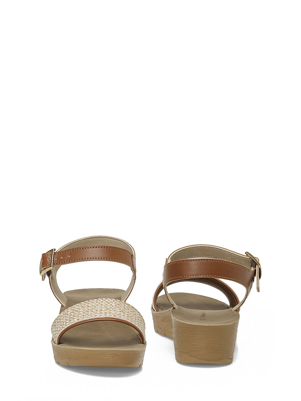 Kahverengi 409064.Z6FX Taba Kadın Dolgu Topuk Sandalet-4