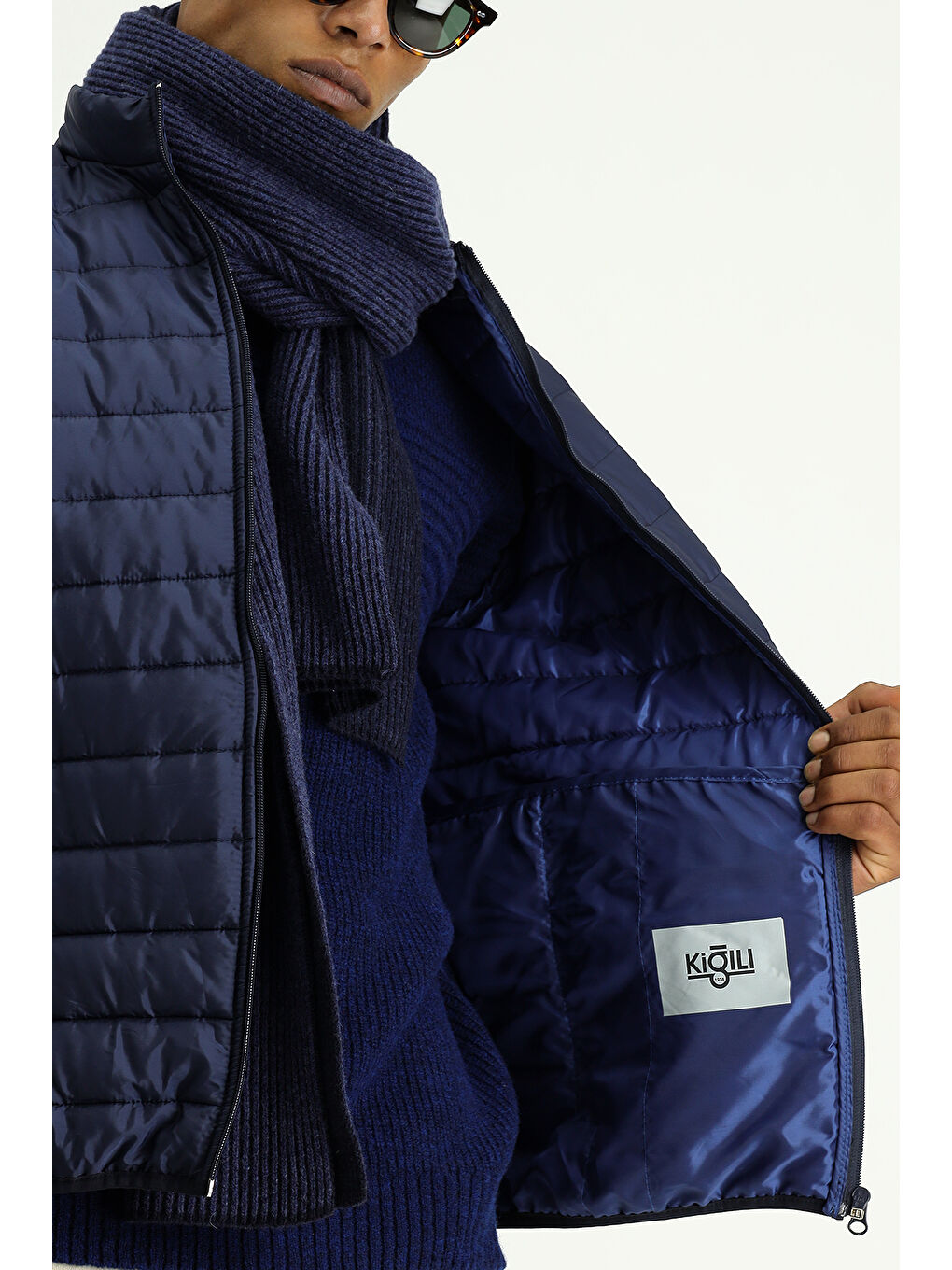 Lacivert Kapitone Spor Mont-5