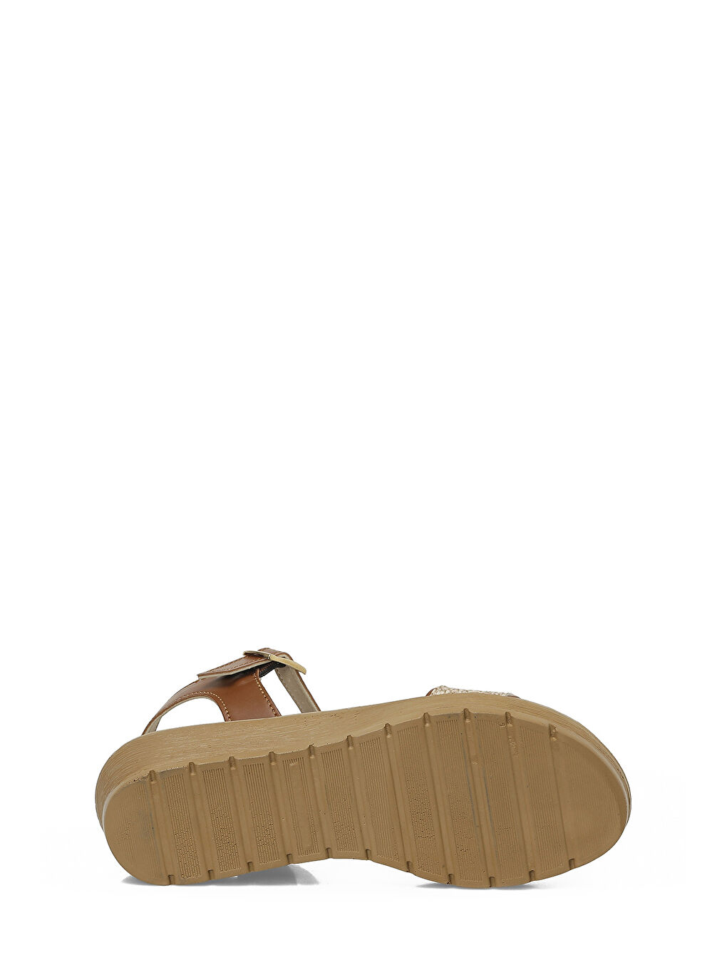 Kahverengi 409064.Z6FX Taba Kadın Dolgu Topuk Sandalet-5