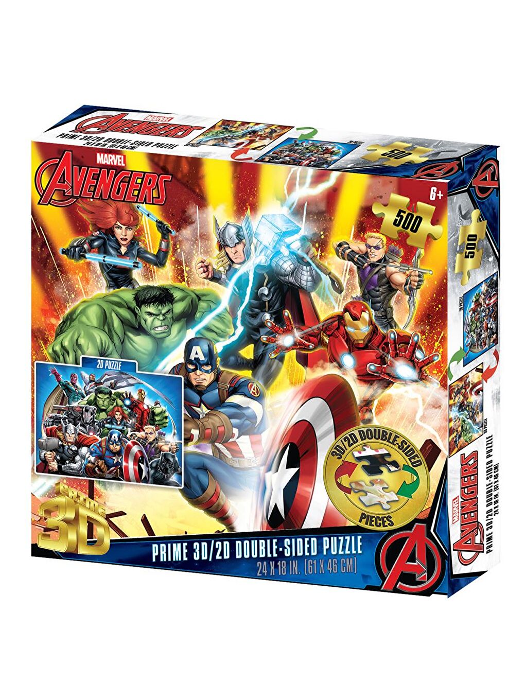 Marvel Avengers Çift Taraflı Puzzle 500 Parça 37556