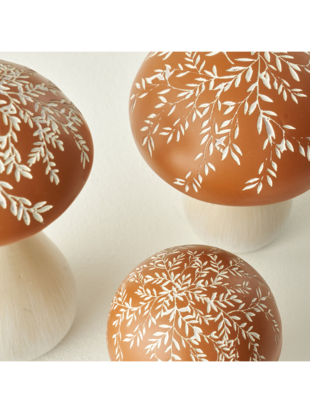 Kahverengi Mushroom Dekoratif Obje Kiremit (7x7x8 cm)-2