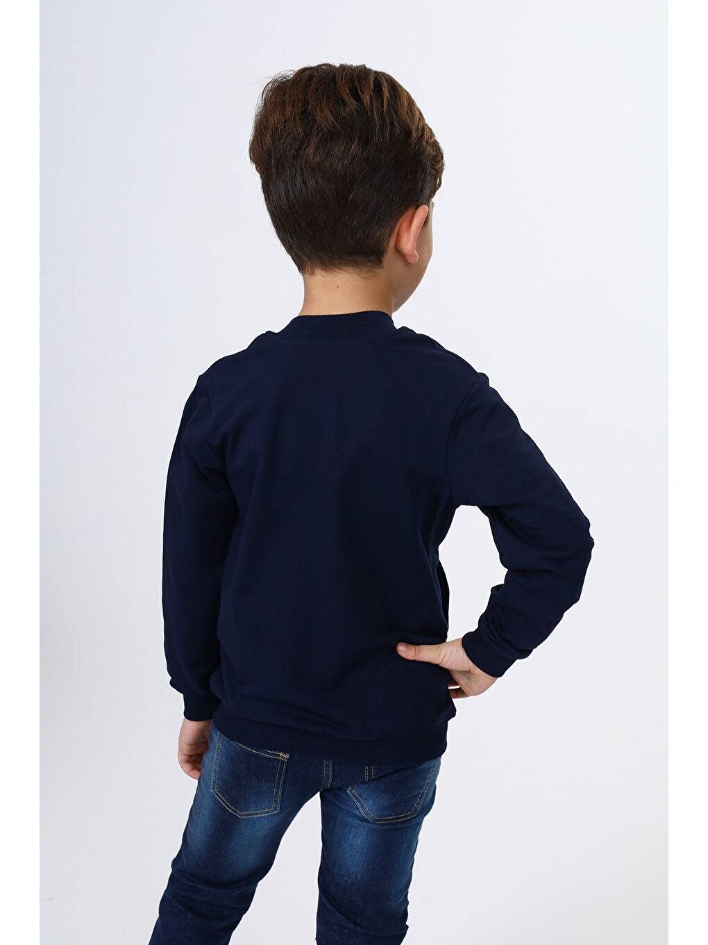 Toontoykids Lacivert Erkek Çocuk Nakışlı Fermuarlı Sweatshirt - 4