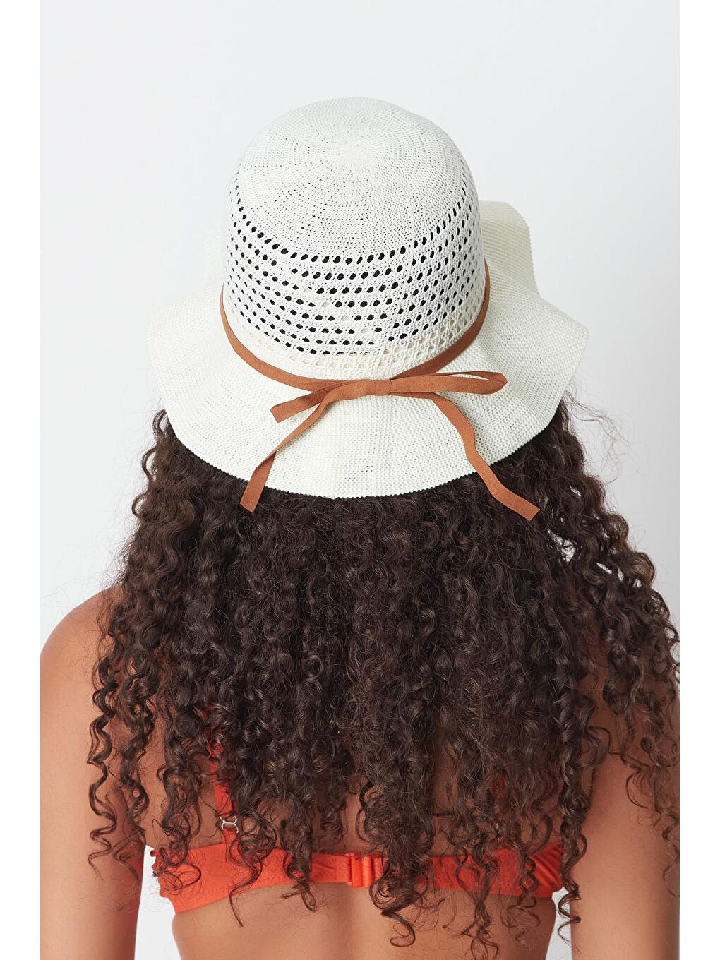 Merserize Plaj Şapkası T24740-17 Beyaz-1