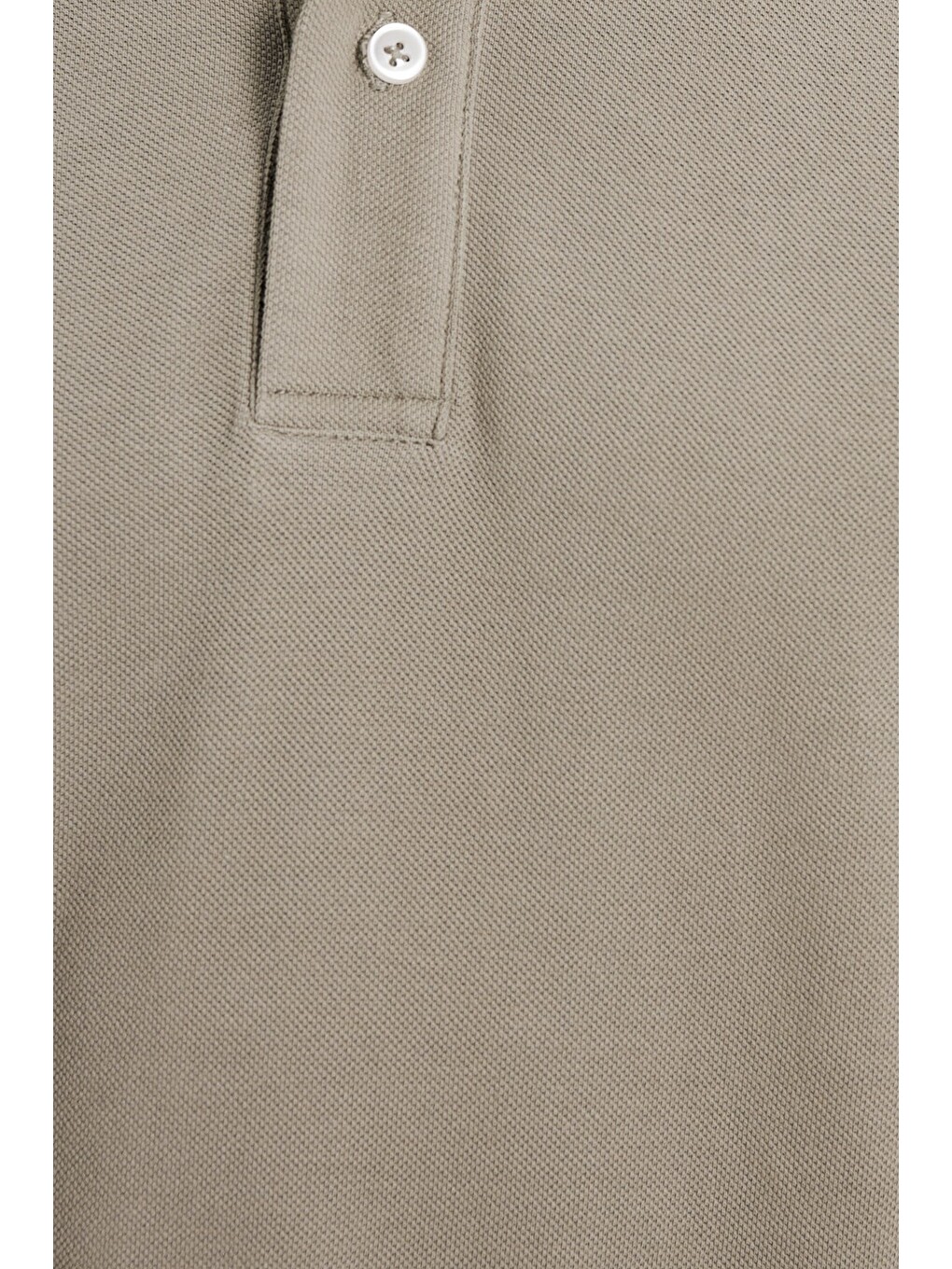 Bej Erkek Slim Fit Dar Kesim %100 Pamuk Kısa Kollu Polo Yaka Vizon Tişört-4