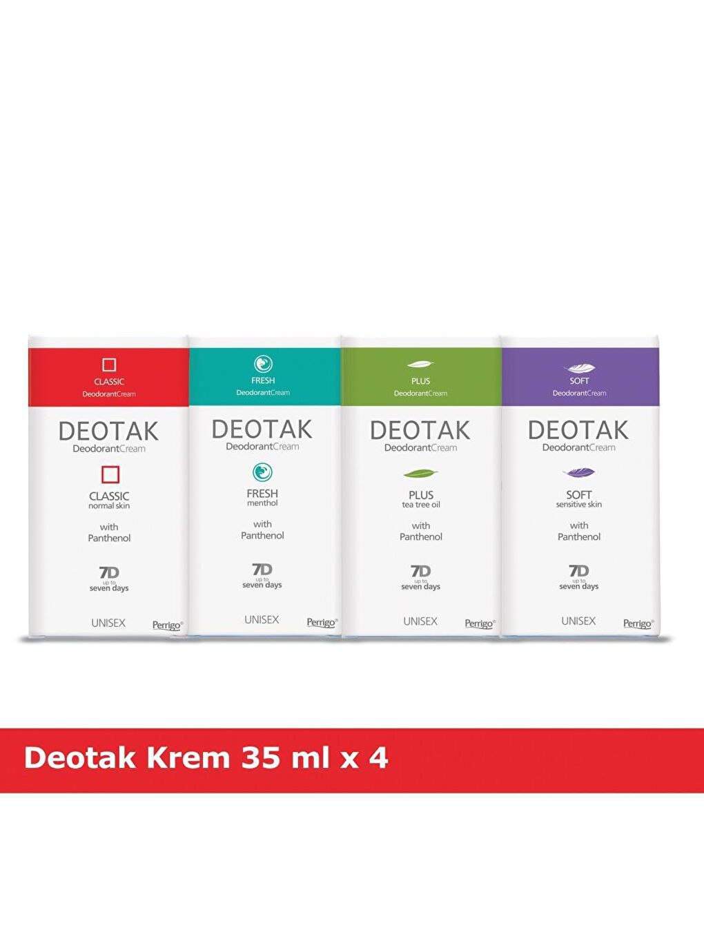 Deotak Renksiz Krem Deodarant 4 lü Karma