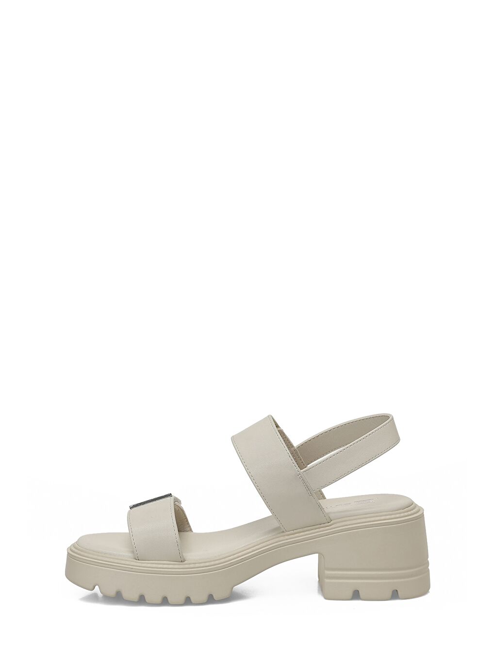 25S-259 6FX Bej Kadın Kalın Taban Sandalet-2