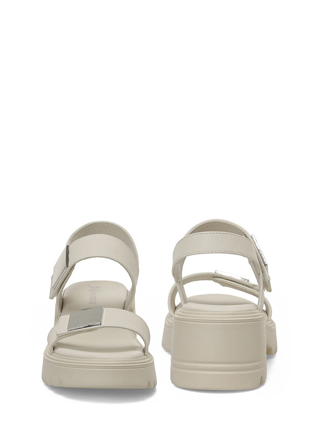 25S-259 6FX Bej Kadın Kalın Taban Sandalet-4