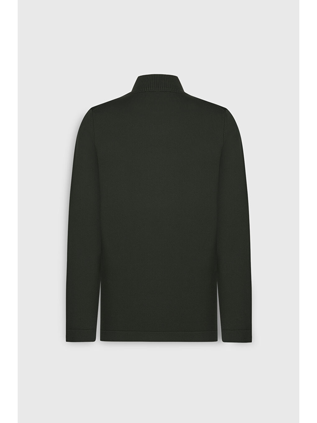 Erkek Haki Standart Fit Normal Kesim Yarım Balıkçı Yaka Triko Kazak-9