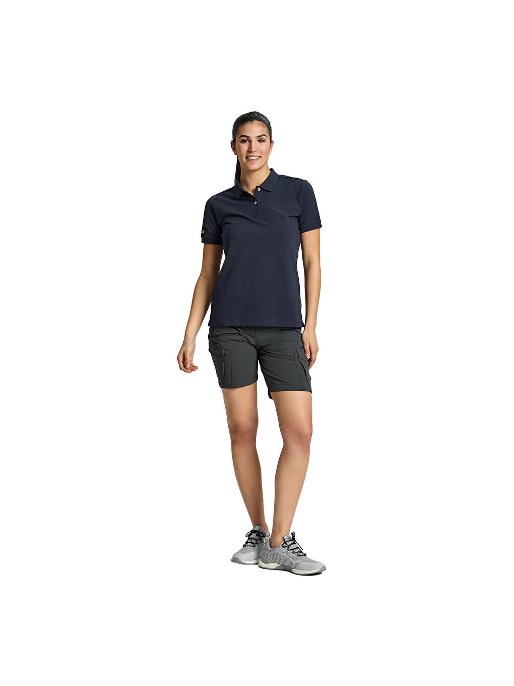 Lacivert Deck Ws Polo Ss Kadın Mavi Polo Tişört-1