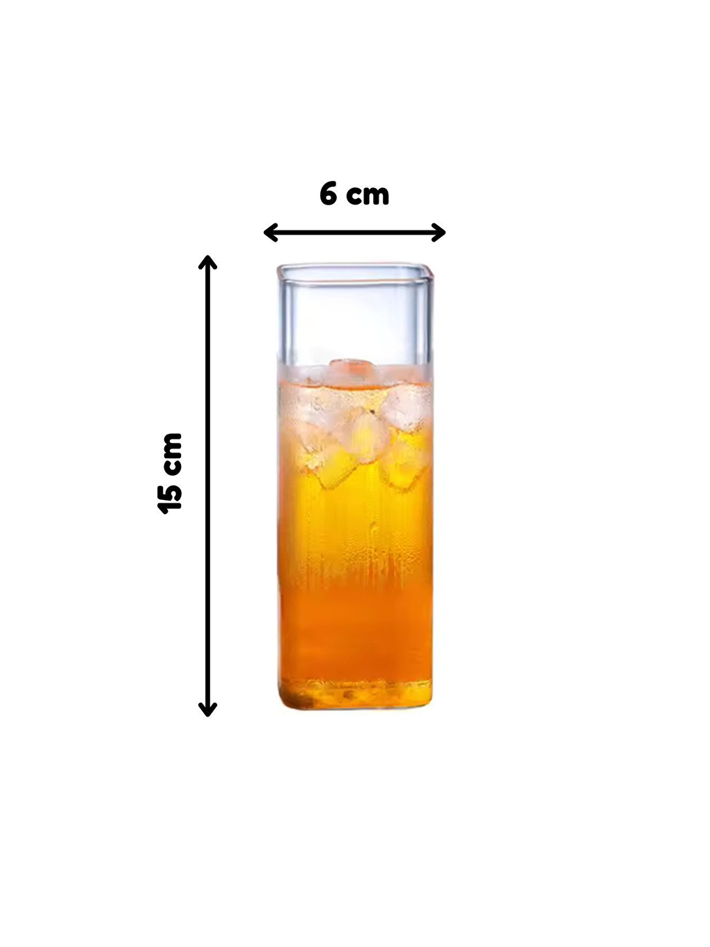 Renksiz Kare Cam Bardağı 450 ml 4 Adet-1