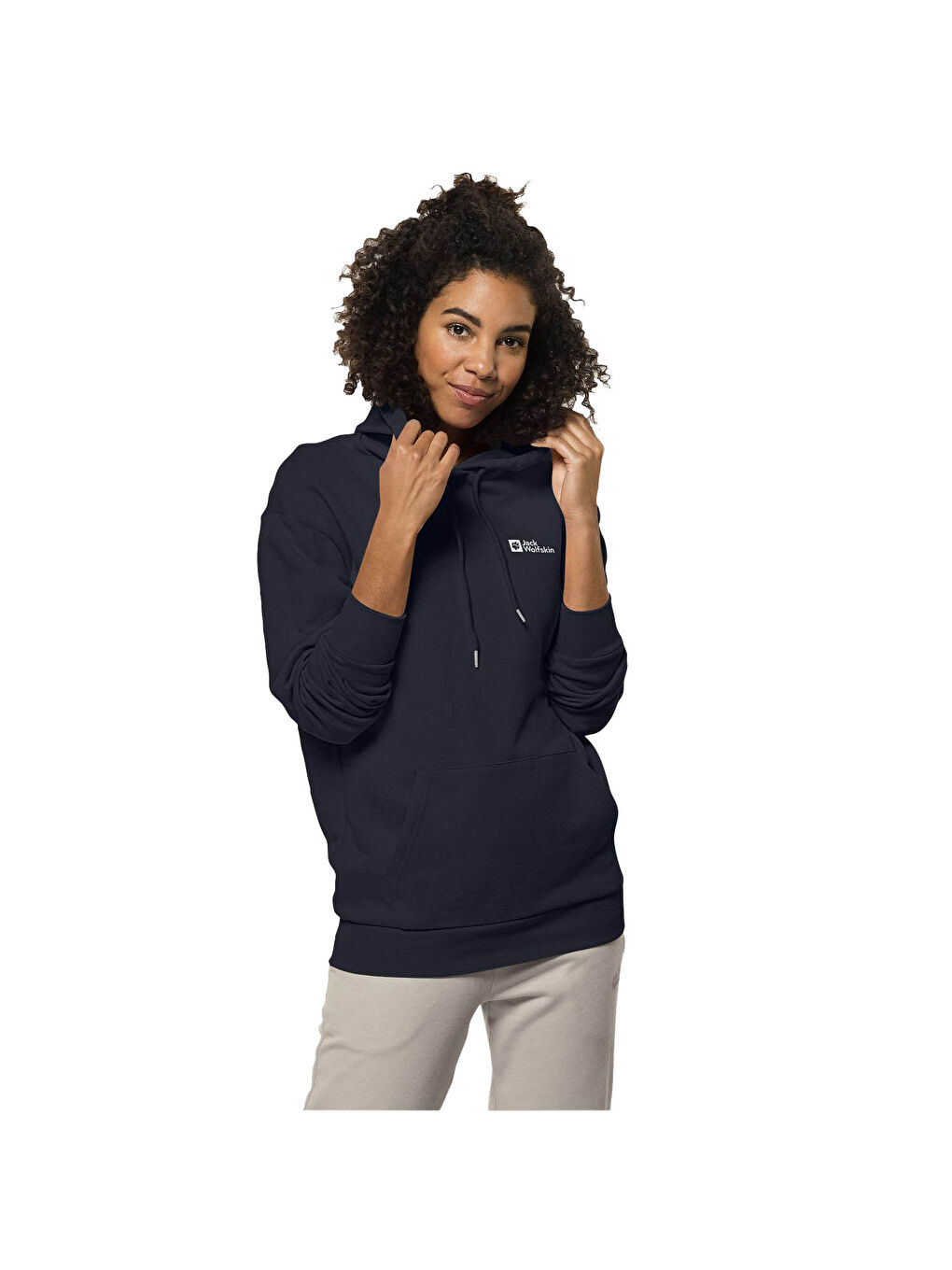 Lacivert Essential Hoodie Kadın Turuncu Sweatshirt