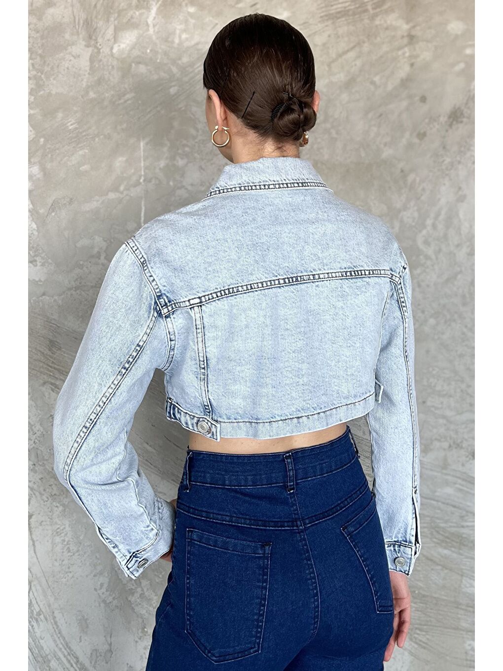 Mavi Kadın Crop Top Jean Jean Ceket-2