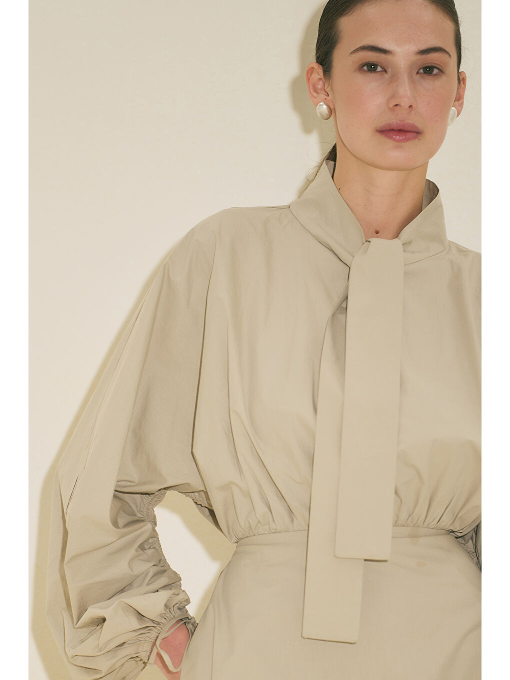 Geniş Kol Tasarımlı Elbise Haki-2