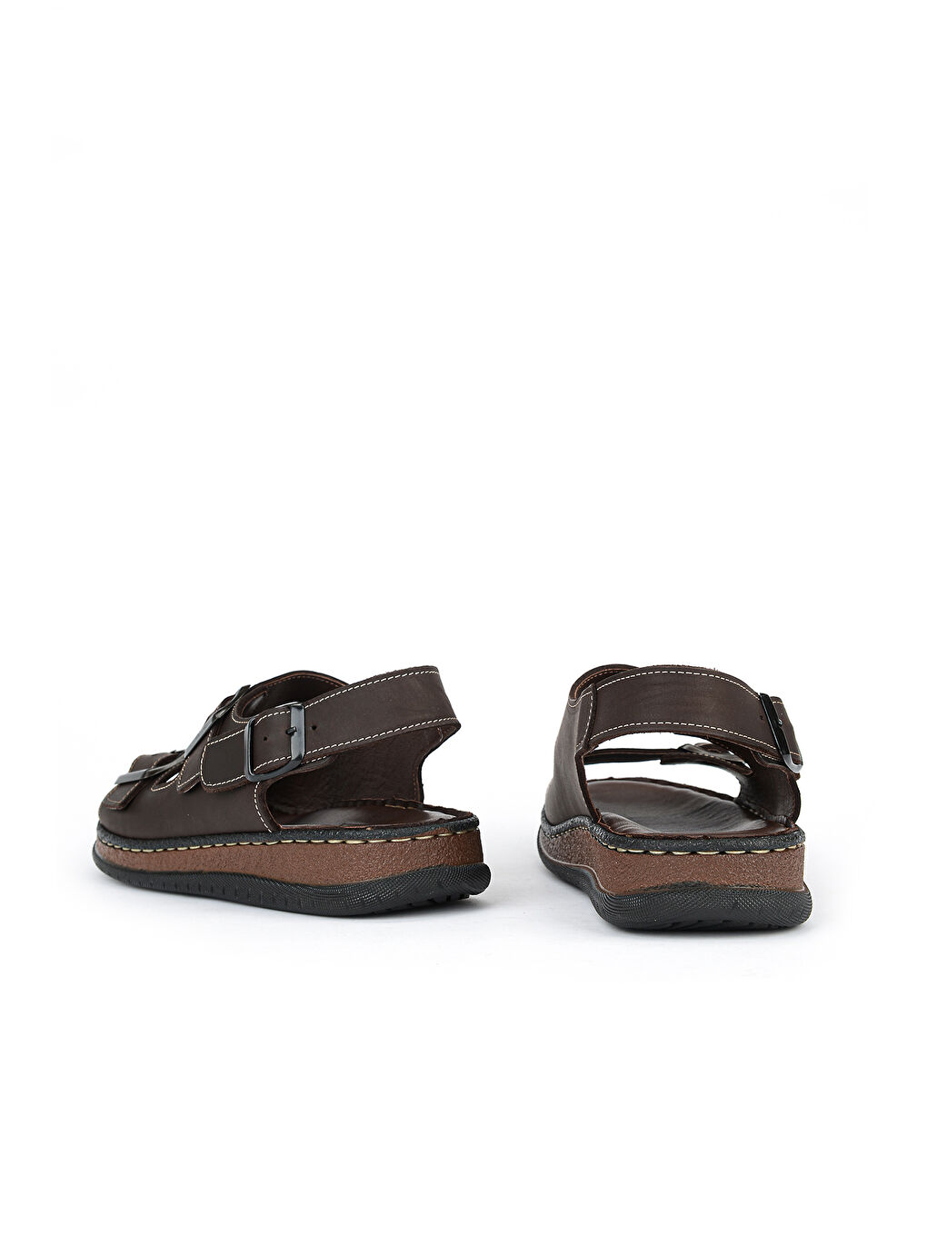Kahverengi Erkek Hakiki Deri Sandalet 1611045ZS3 Kahve-2