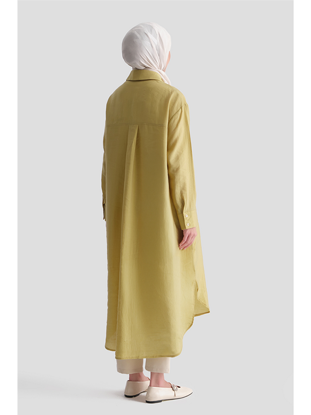 Nakış Detaylı Tunik Elbise Yağ Yeşili-5