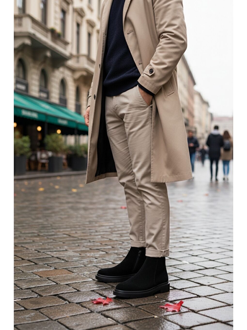 Siyah ASTRA Hakiki Deri Çift Fermuarlı Erkek Casual Kışlık Bot-5