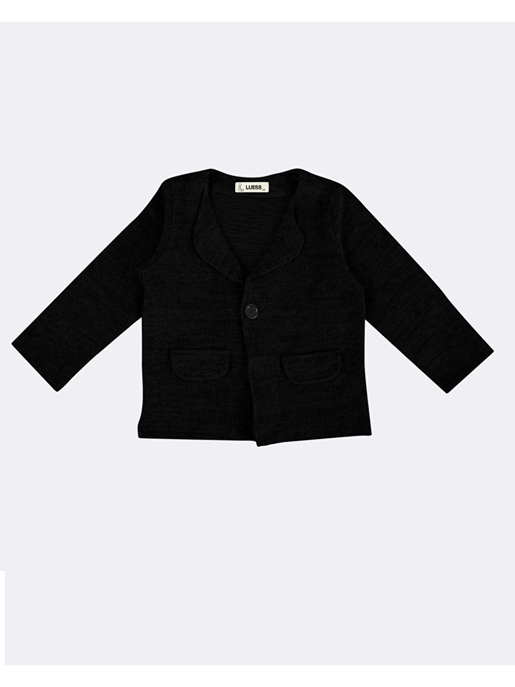 Siyah Unisex Çocuk yumuşak Dokulu Cep Detaylı Ceket