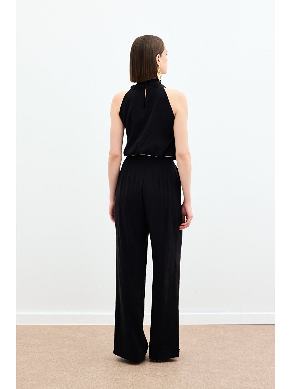 Degaje Yaka Bluz - Siyah-6