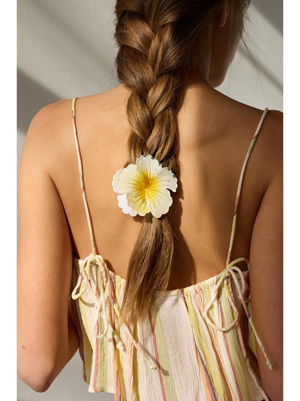 Sarı Tropik Hibiskus Çilek Mandal Toka-2