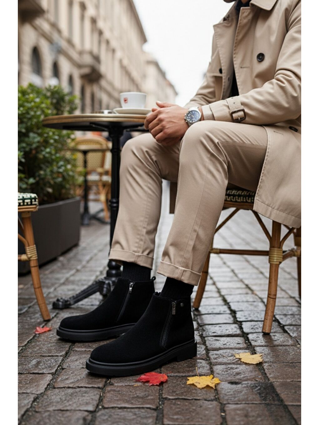 Siyah ASTRA Hakiki Deri Çift Fermuarlı Erkek Casual Kışlık Bot-7