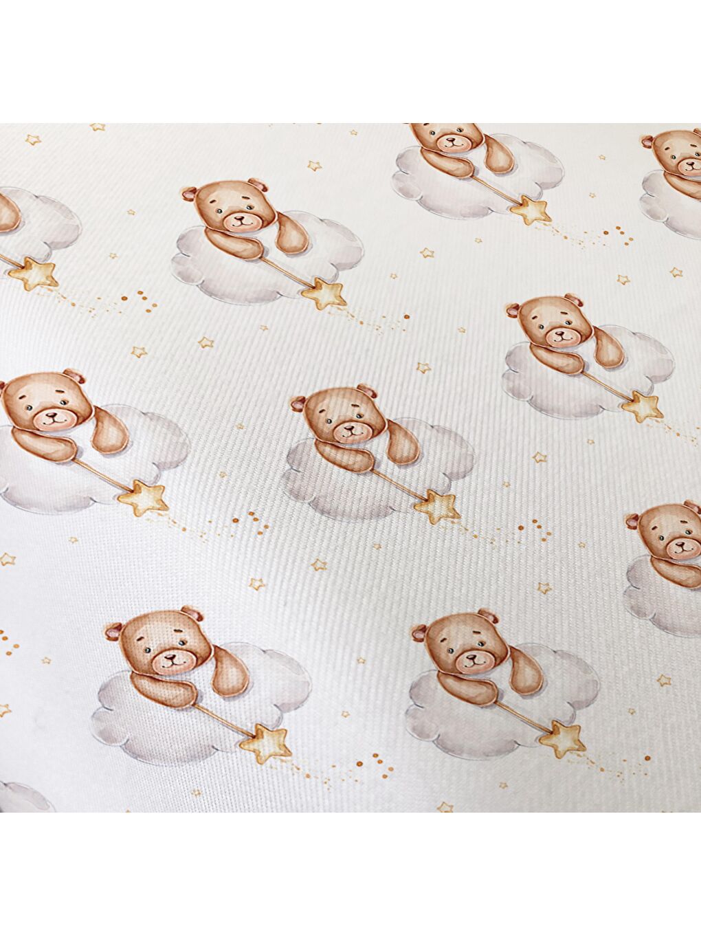 Karışık Çift Taraflı Teddy Bulut Desenli Çarşafsız Takım Tek Kişilik Nevresim Takımı 160x220 Cm-2