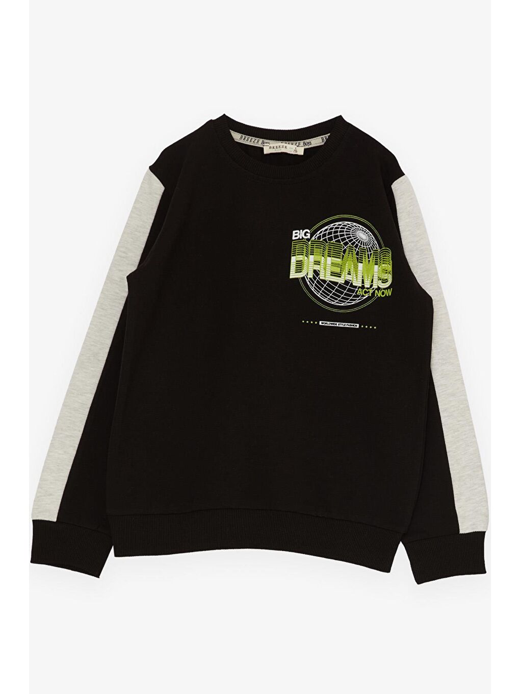 Erkek Çocuk Eşofman Takım Dünya Stili Temalı Slogan Baskılı Siyah (7-12 Yaş)-6