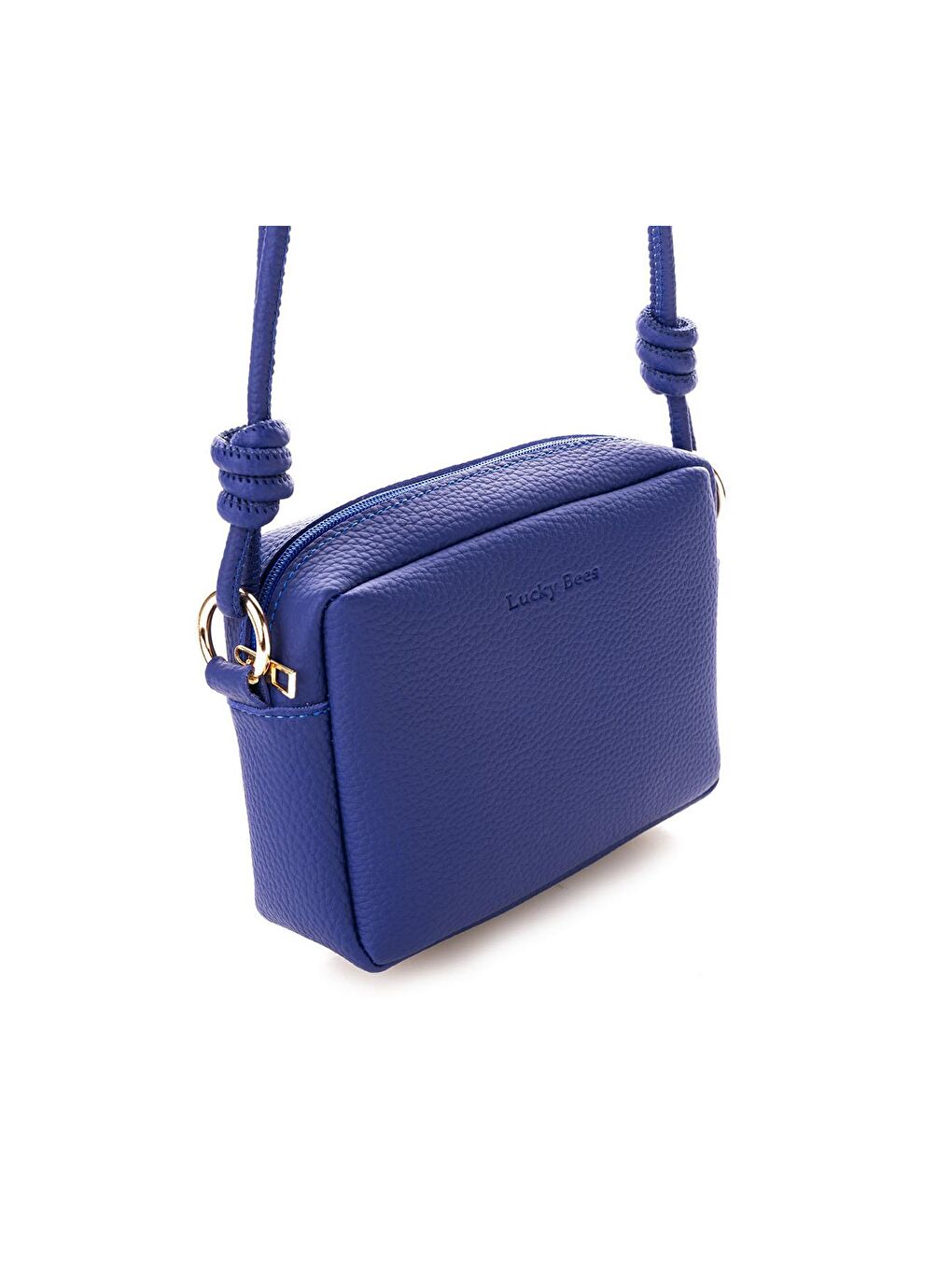 Mavi Çapraz Askılı Fermuarlı Kadın Mini Omuz Çantası-5