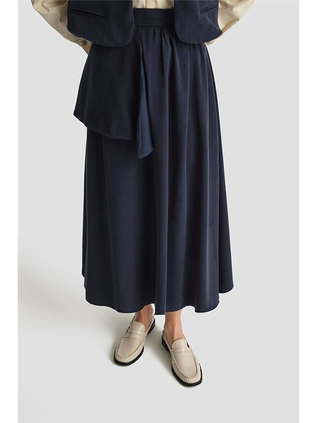 Yelekli 2 Li Lyocell Takım 25Y6050 Lacivert-4