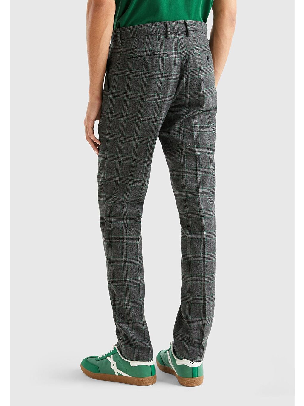 Antrasit Yün Karışımlı Regular Fit Kazayağı Desenli Erkek Pantolon-2