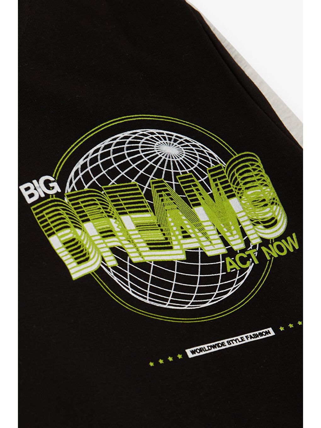 Erkek Çocuk Eşofman Takım Dünya Stili Temalı Slogan Baskılı Siyah (7-12 Yaş)-9