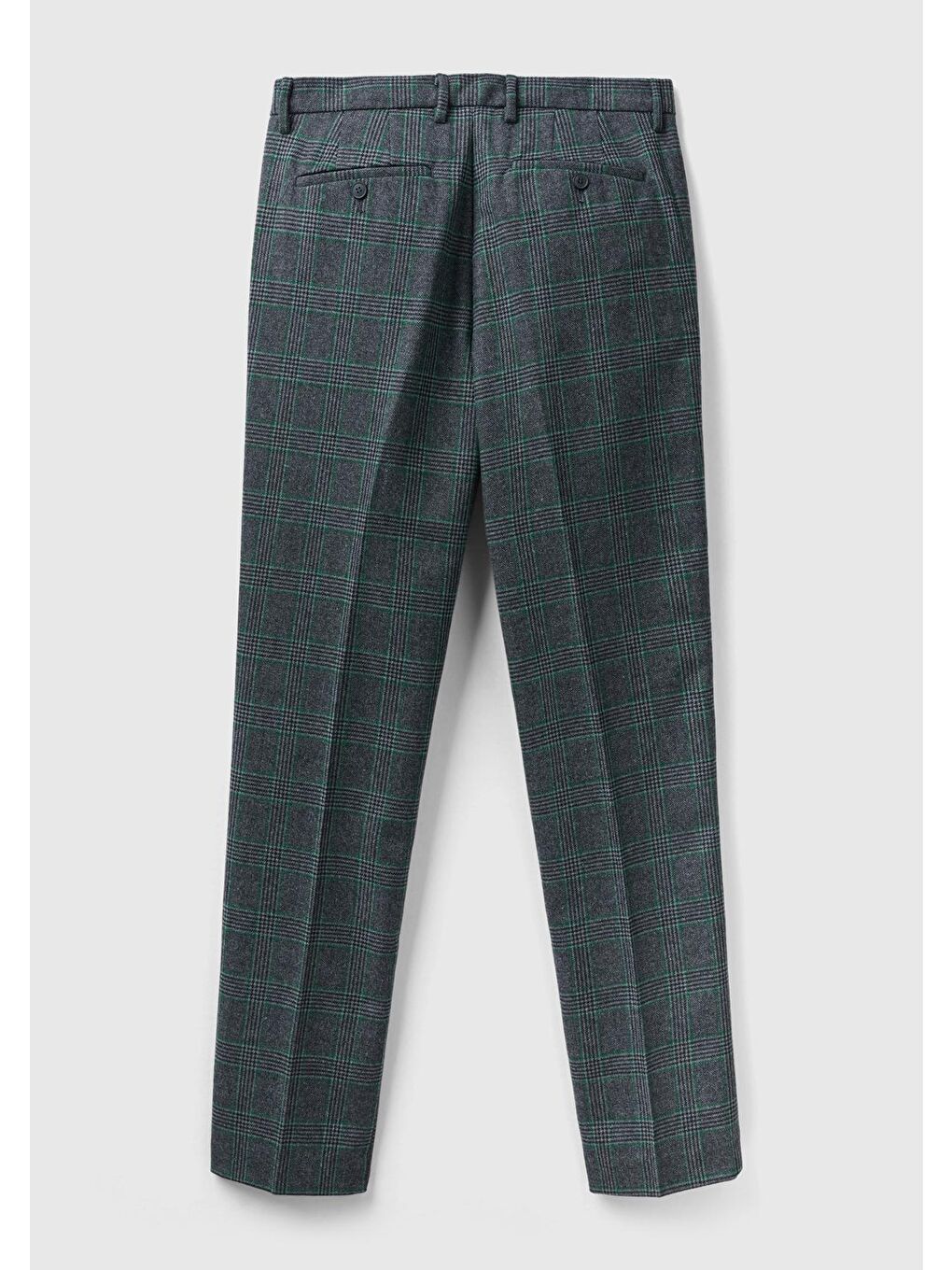 Antrasit Yün Karışımlı Regular Fit Kazayağı Desenli Erkek Pantolon-3