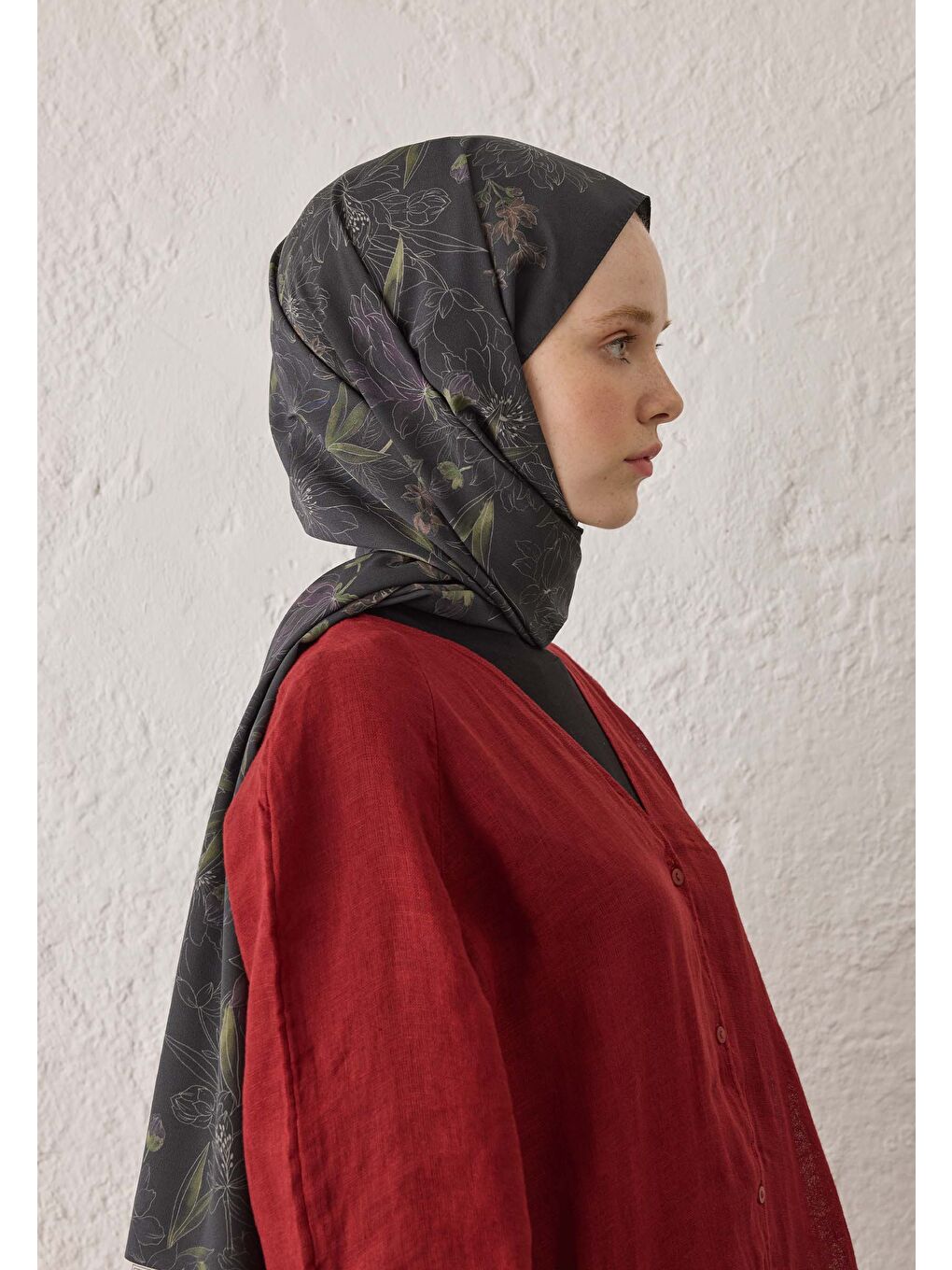 Aster Desen Şal Siyah-3