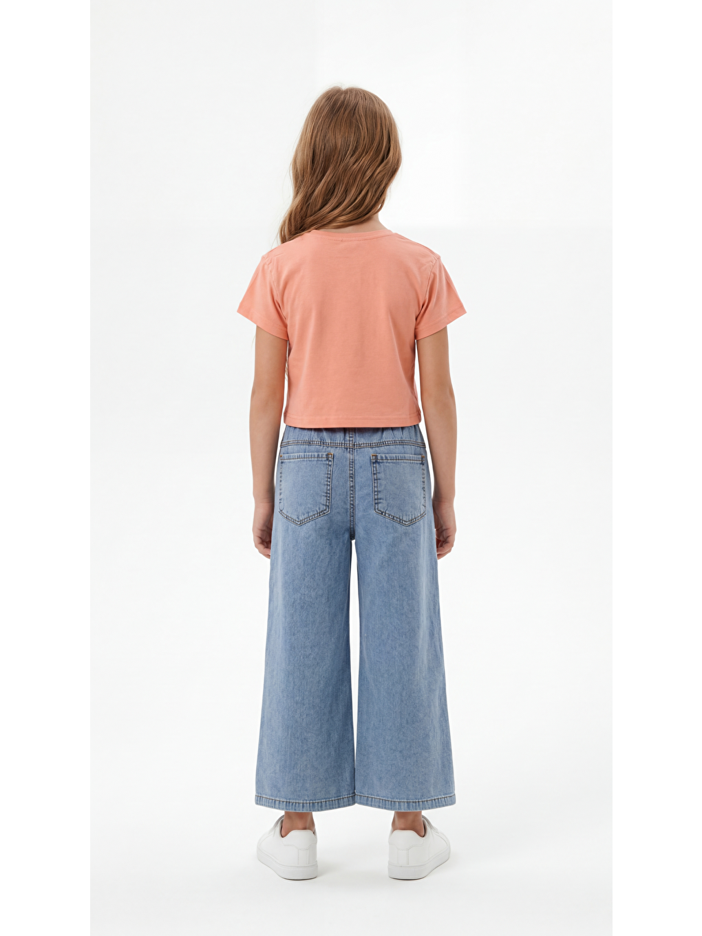 Pembe Kelebek Detaylı Kız Çocuk Tişört-Pantolon Takım-3