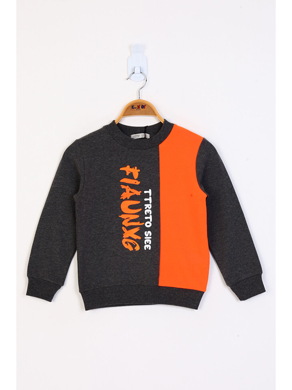 Antrasit Erkek Çocuk Garnili Sweatshirt