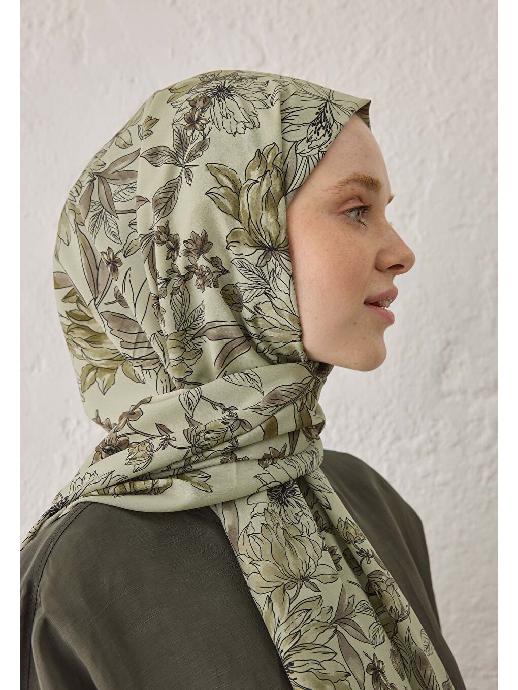 Kahverengi Aster Desen Şal Tozlu Kahve-4