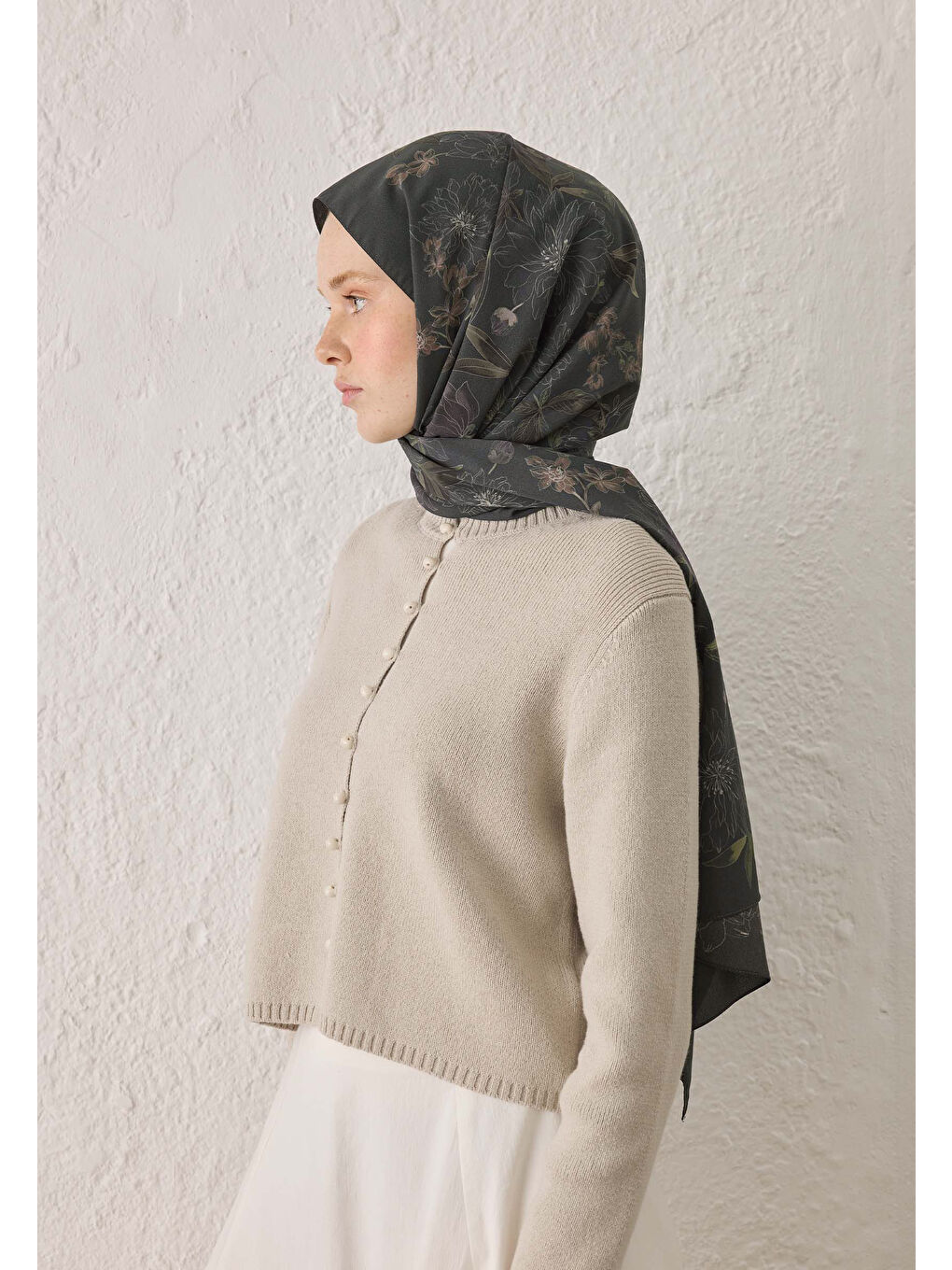 Aster Desen Şal Antrasit-1